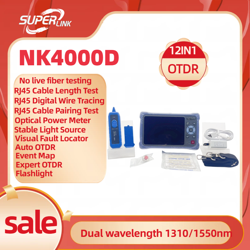 Optical Time Domain Reflectometer Otdr 1310 1550Nm - เครื่องทดสอบไฟเบอร์ออปติก Novker 12-in-1 Mini OTDR NK4000D